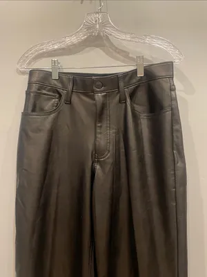 Women’s Black Faux Leather relaxed fit pants - Abercrombie & fitch thumbnail 2