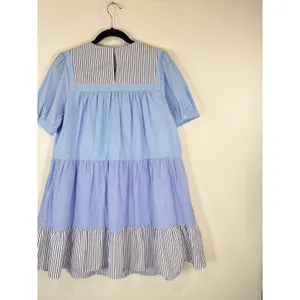 English Factory Womens Dress Blue Quinn Babydoll Striped Tiered A Line Small thumbnail 5