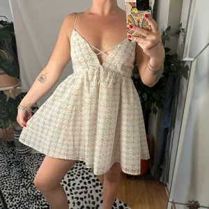 For Love & Lemons Jodi Tencel Eyelet Strappy Mini Dress White Size Large thumbnail 7