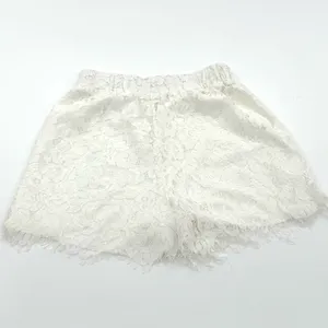 White High Waist Lace Shorts High Rise Floral Shorts Pants Summer Casual Pants thumbnail 4