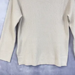 Zyia Active‎ Delphine Ribbed Sweater Women Large Ecru Minimal Athleisure Scandi thumbnail 4