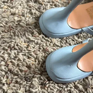 Pretty Little Thing Pastel Blue Square Toe Heels thumbnail 5