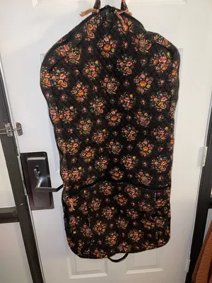 Vera Bradley Garment Black Bag with Colorful Floral & Plaid Pattern thumbnail 2