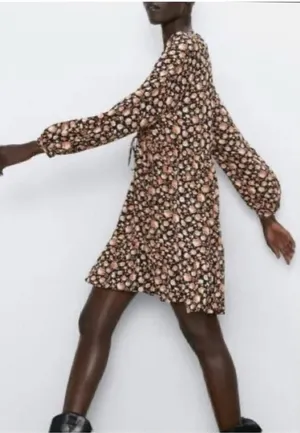 ZARA Women's Floral Tunic Mini Dress Size M Boho‎ Chic thumbnail 1