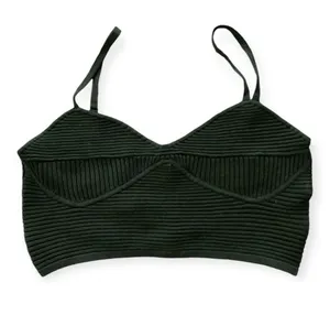 Womens Green Take Charge Ribbed Corset Top thumbnail 2