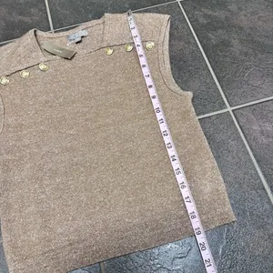 NEW J. Crew Sweater Shell with Buttons Sleeveless Merino-Linen Blend Top Medium thumbnail 11