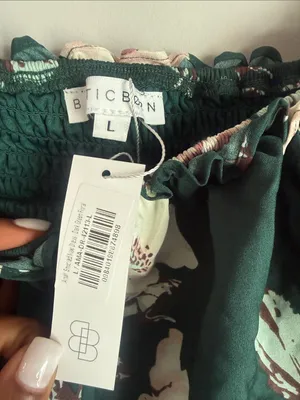 NEW Baltic Born Amalfi Smocked Maxi Dress.Dark green/ pink floral Large thumbnail 5