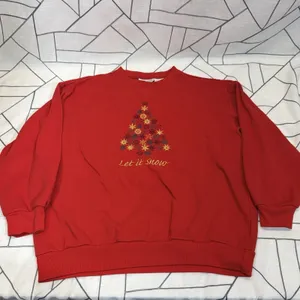 Basic Editions Sweatshirt Womens Large Red Christmas Embroidered Fleece‎ Vintage thumbnail 5