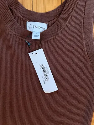 The Drop brown knit midi tank dress thumbnail 3