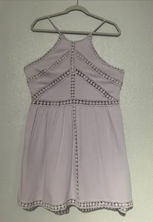 NWT Lulus Lavender Leads to You Crochet Lace Halter Dress XL thumbnail 1