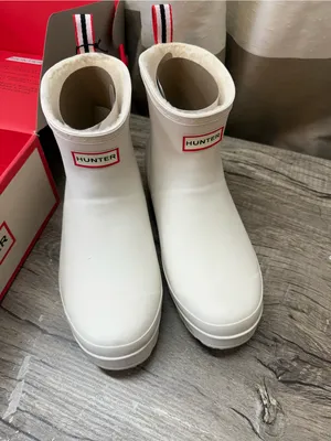 Hunter Women's Original Play Short Rain Boots white willow size 11 NIB thumbnail 3