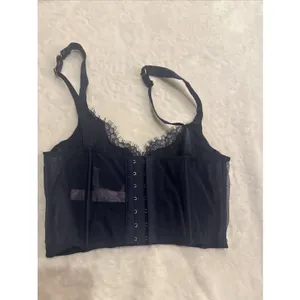 Victoria's Secret Bra Size XS/XP Bejeweled floral embroidered coquette whimsy goth thumbnail 5
