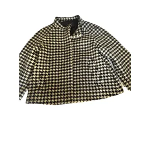 BANANA REPUBLIC Black/White houndstooth Wool Coat Cape Small thumbnail 6