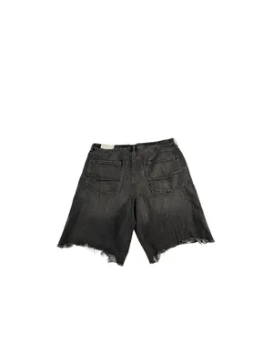 American Eagle Jorts Womens 18 Black Denim 90s Boyfriend Bermuda Raw Hem NWT thumbnail 2