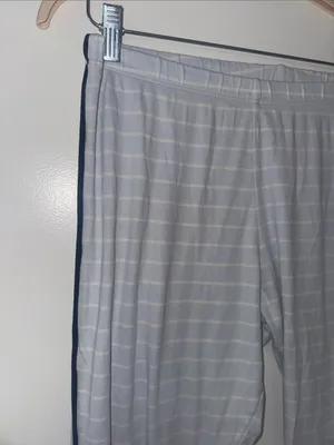 LAKE Light Blue Striped Full Length Pajama Pants thumbnail 2
