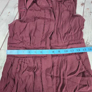 Bardot Maxi Dress Burgundy Sleeveless Button Front‎ Collared Viscose Size 2 thumbnail 6