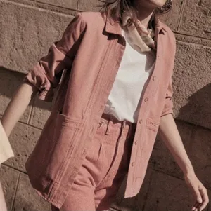 Sézane Will Jacket pink cotton Size xs bust 36 thumbnail 1