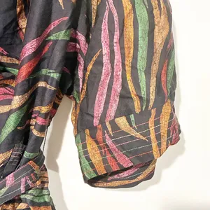 Farm Rio Shinny Zebra Mini Belted Wrap Dress Multi Color Size‎ Large thumbnail 7