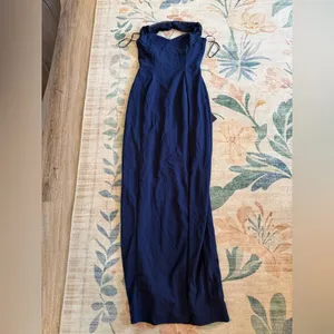 Lulu's Tove Navy Halter Neck Column Maxi Dress thumbnail 6