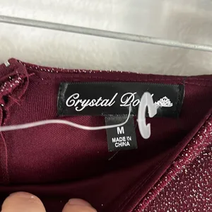 NWOT Crystal Doll Red Sparkle High Slit Maxi Skirt sz M thumbnail 4