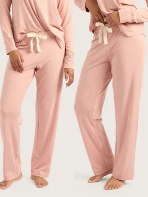 NWT Boody Goodnight Sleep Lounge Pants Dusty Pink Lightweight Bamboo Sz XL 💛🍄 thumbnail 2