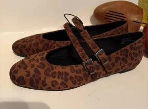 Arizona Jeans Brown Cheetah Mary Jane Flats thumbnail 1