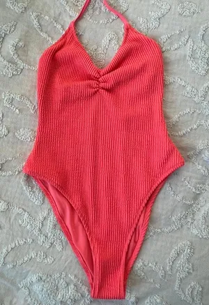 Aerie Pink Halter One Piece Swimsuit thumbnail 1