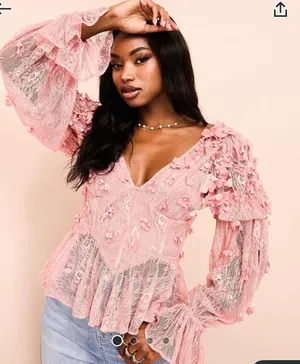 ASOS Corset Mesh Top thumbnail 1