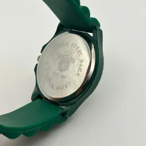 Green Baylor Bears Silicone Watch featuring a Rhinestone Bezel Working thumbnail 7