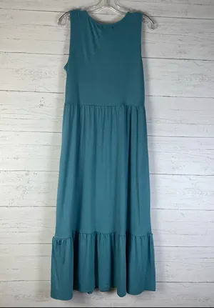 Zesica maxi dress blue sage sleeveless size M sundress with pockets thumbnail 4