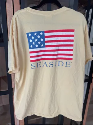 Seaside Comfort Colors USA American flag tee 30A florida butter short sleeve thumbnail 1