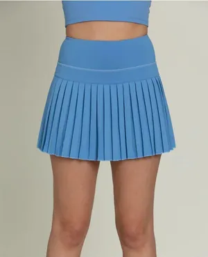 Gold Hinge 15" Pleated Tennis Skirt Marina Blue thumbnail 1