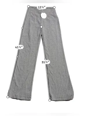 Petal & Pup Women’s Size 2 Black White Gingham Pleated Wide Leg Pants NWT thumbnail 2