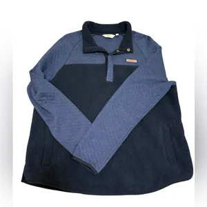 Vineyard‎ Vines Mixed Media Sherpa Shep Shirt Pullover in Blue Quilted Fleece L thumbnail 8