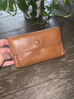 Fossil Tan Leather Snap Trifold Wallet thumbnail 2