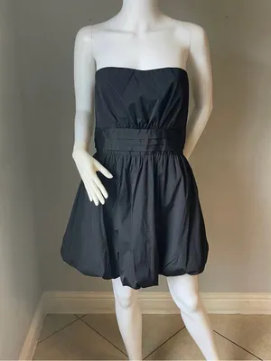 Forever 21 Women’s Strapless black mini dress size Large New with tags thumbnail 2