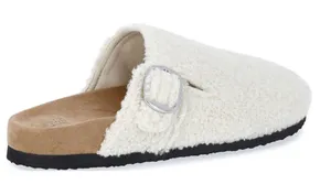TIME and TRU Womens Clog Faux Beige Fur Size 9 Comfort Insole New thumbnail 1
