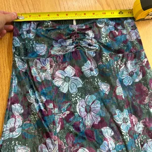 Free People Carpe Diem Convertible‎ Maxi Skirt Dress Velvet Floral Sea Glass XS thumbnail 8