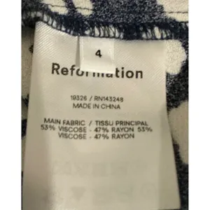 REFORMATION Humphrey Dress Navy White‎ Abstract Animal Print Mini Sweetheart 4 S thumbnail 7