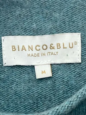 Bianco & Blu Womens Blue Green Made In Italy Wool Blend Mock Neck Sweater Medium thumbnail 7