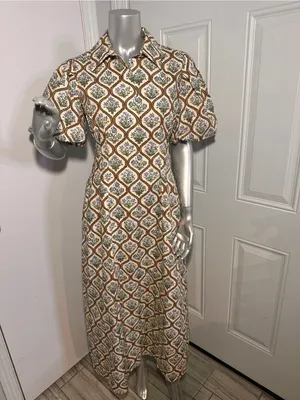 Tuckernuck Mimi Midi Dress Small Floral Puff Sleeve Cottagecore Cotton thumbnail 6