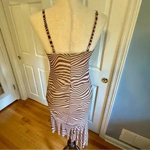Wild Fable Women’s Zebra Midi Dress Brown Tan XS thumbnail 2