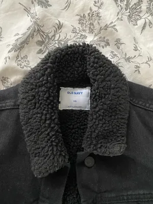 Old Navy Sherpa Jacket Denim Black Lined Women’s S thumbnail 3