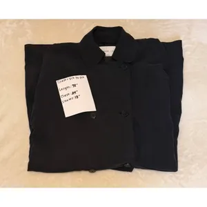 Aritzia Babaton Fluid Drape Trench 100% Silk Navy Button Roll Sleeve I-Ol L Flaw thumbnail 3
