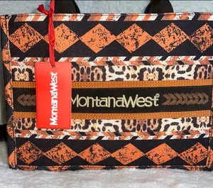 Montana West‎ Orange and Black Southwest Tote Bag thumbnail 1