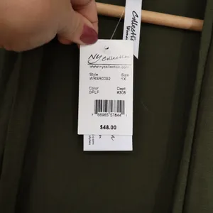 NY Collection Cardigan Women 1X Olive Green Open Front New thumbnail 4