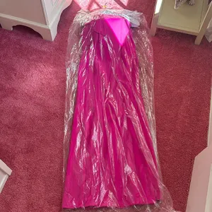 Jay Godfrey hot pink, one shoulder ruffle maxi dress thumbnail 4