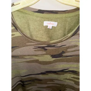 Colsie Womens 2X Camo Long Sleeve‎ Crew Neck Sweatshirt Top Green Brown thumbnail 2