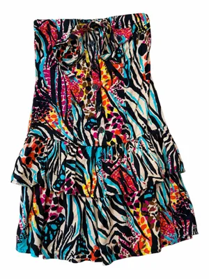Vintage Y2K 5-7-9 Mixed Animal Print Strapless Dress thumbnail 1
