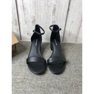 Womens Essentials Shoes Size 8.5 Black Heels Dress Sandals Open Toe Summer thumbnail 5
